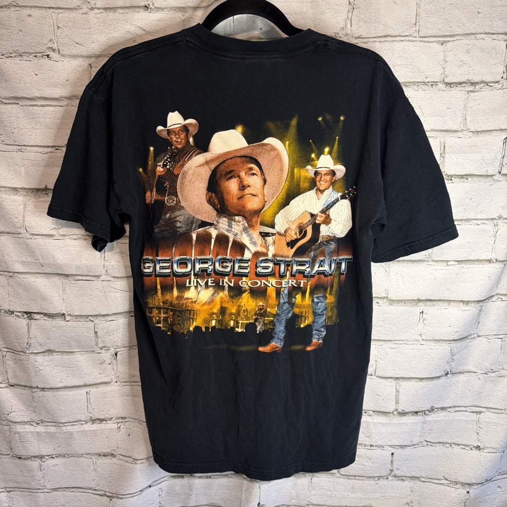 Vintage Black Shirt George Strait Live In Concert Tour 2005 Cotton Sz Med